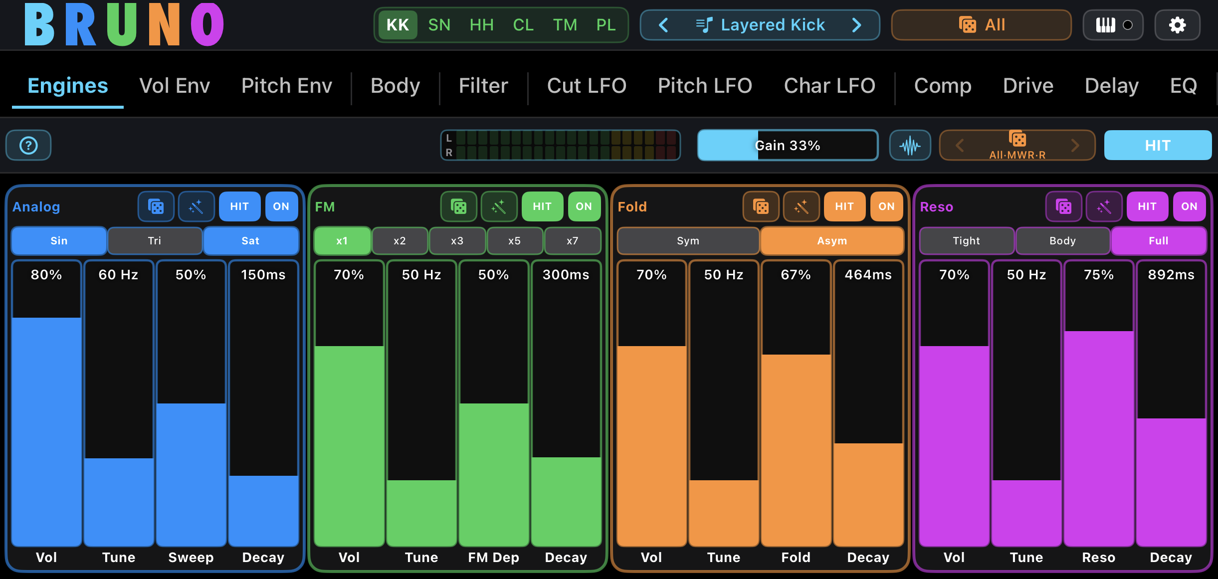 Bruno's four engines on iPhone