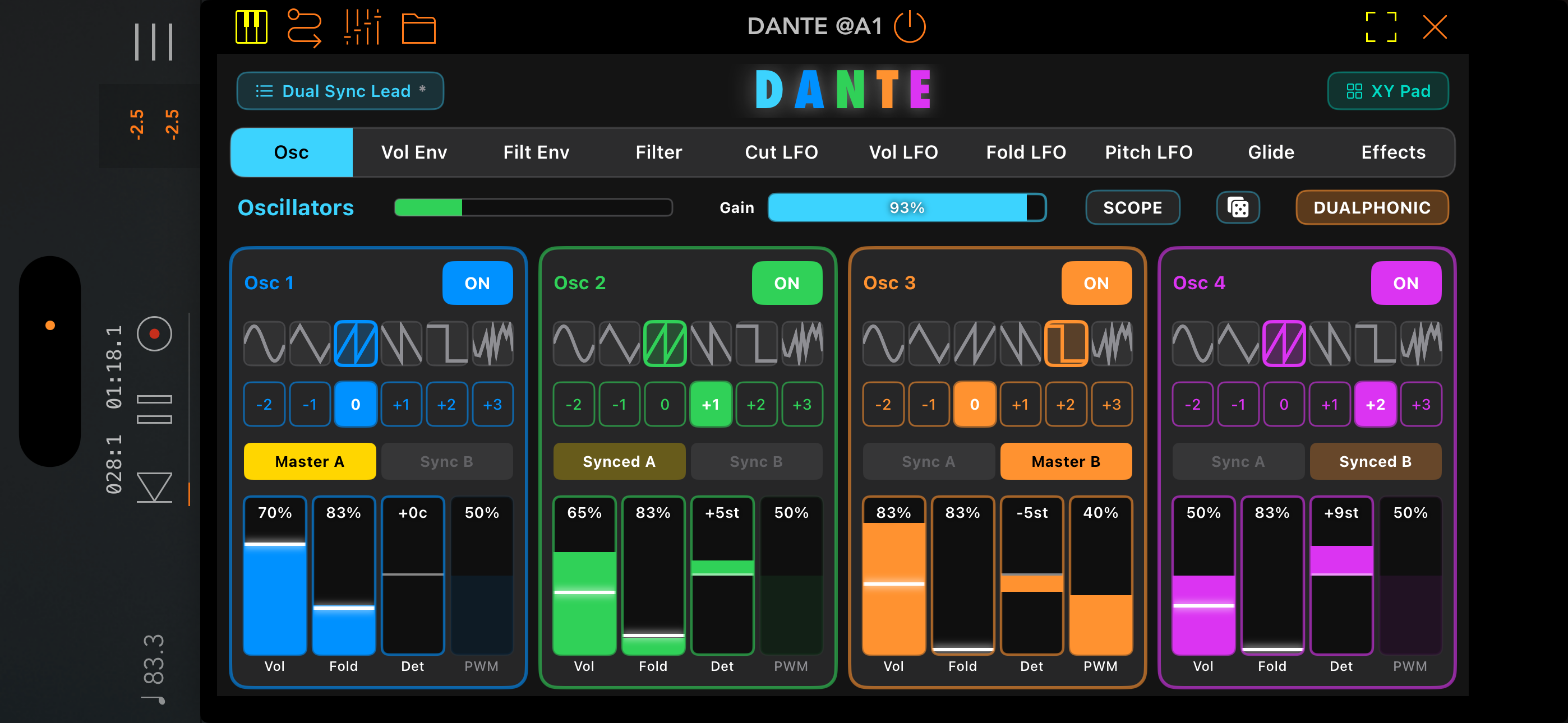 Marco running as an AUv3 plugin inside AUM on iPhone